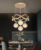 5-Light Arc Flower LED Ceiling Chandelier – 3-Color