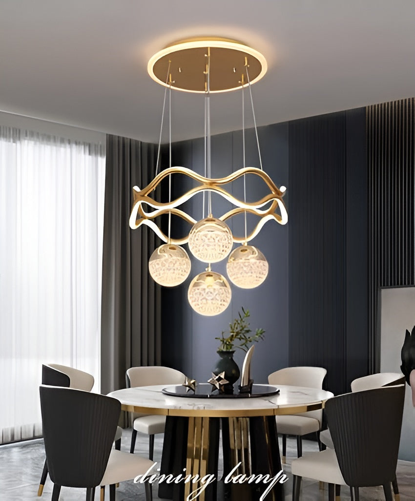 5-Light Arc Flower LED Ceiling Chandelier – 3-Color