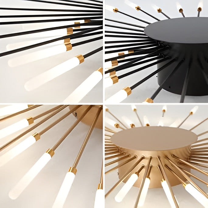 28-Light Gold Acrylic LED Ring Chandelier – Warm White