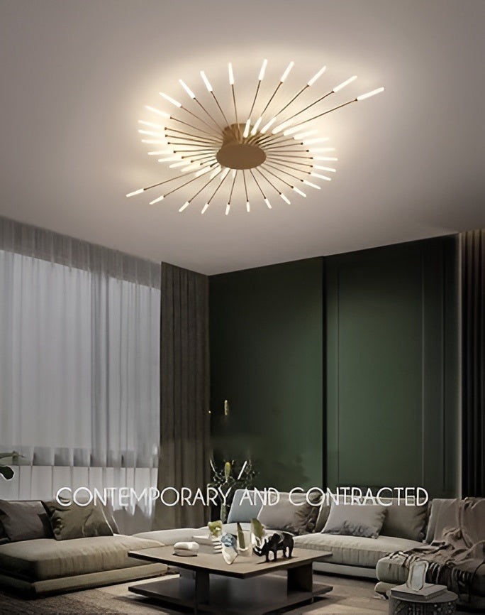 28-Light Gold Acrylic LED Ring Chandelier – Warm White