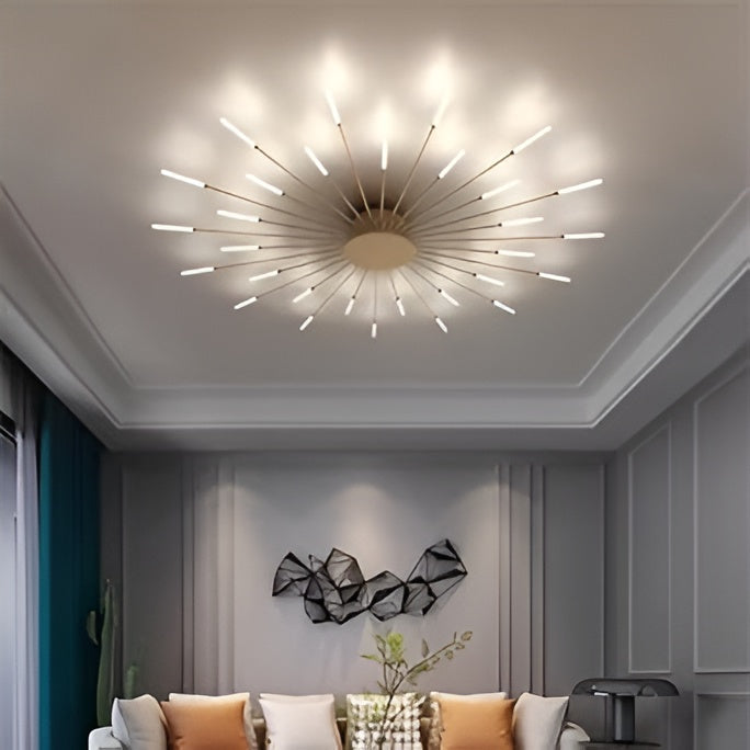 Modern 20-Light Sputnik LED Chandelier – Gold & White