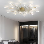 Modern 20-Light Sputnik LED Chandelier – Gold & White
