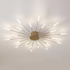 Modern 20-Light Sputnik LED Chandelier – Gold & White