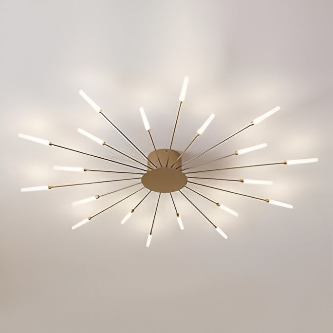 Modern 20-Light Sputnik LED Chandelier – Gold & White