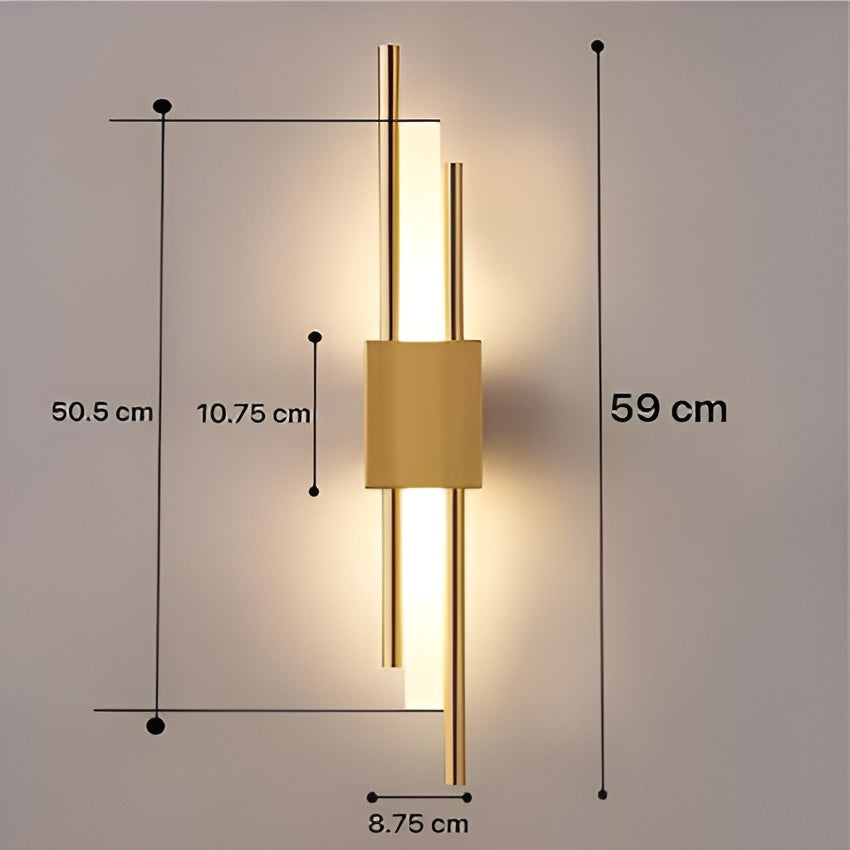 18W Modern LED Wall Sconce – Gold Auric Beam Acrylic
