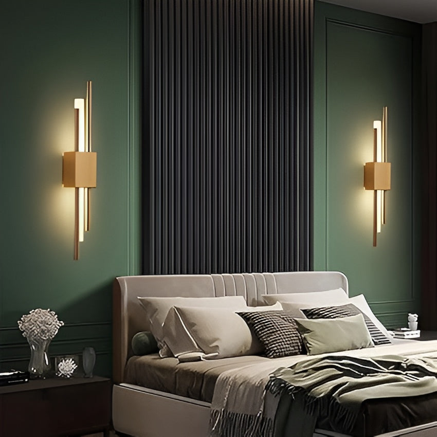 18W Modern LED Wall Sconce – Gold Auric Beam Acrylic
