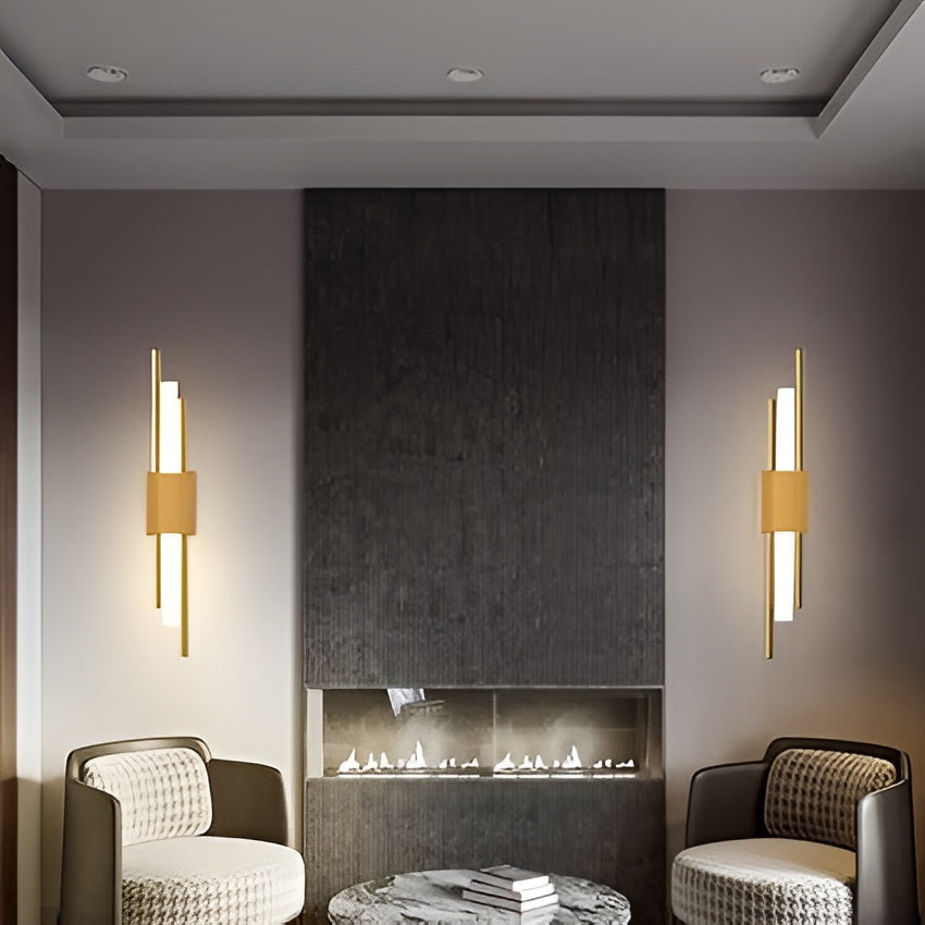 18W Modern LED Wall Sconce – Gold Auric Beam Acrylic