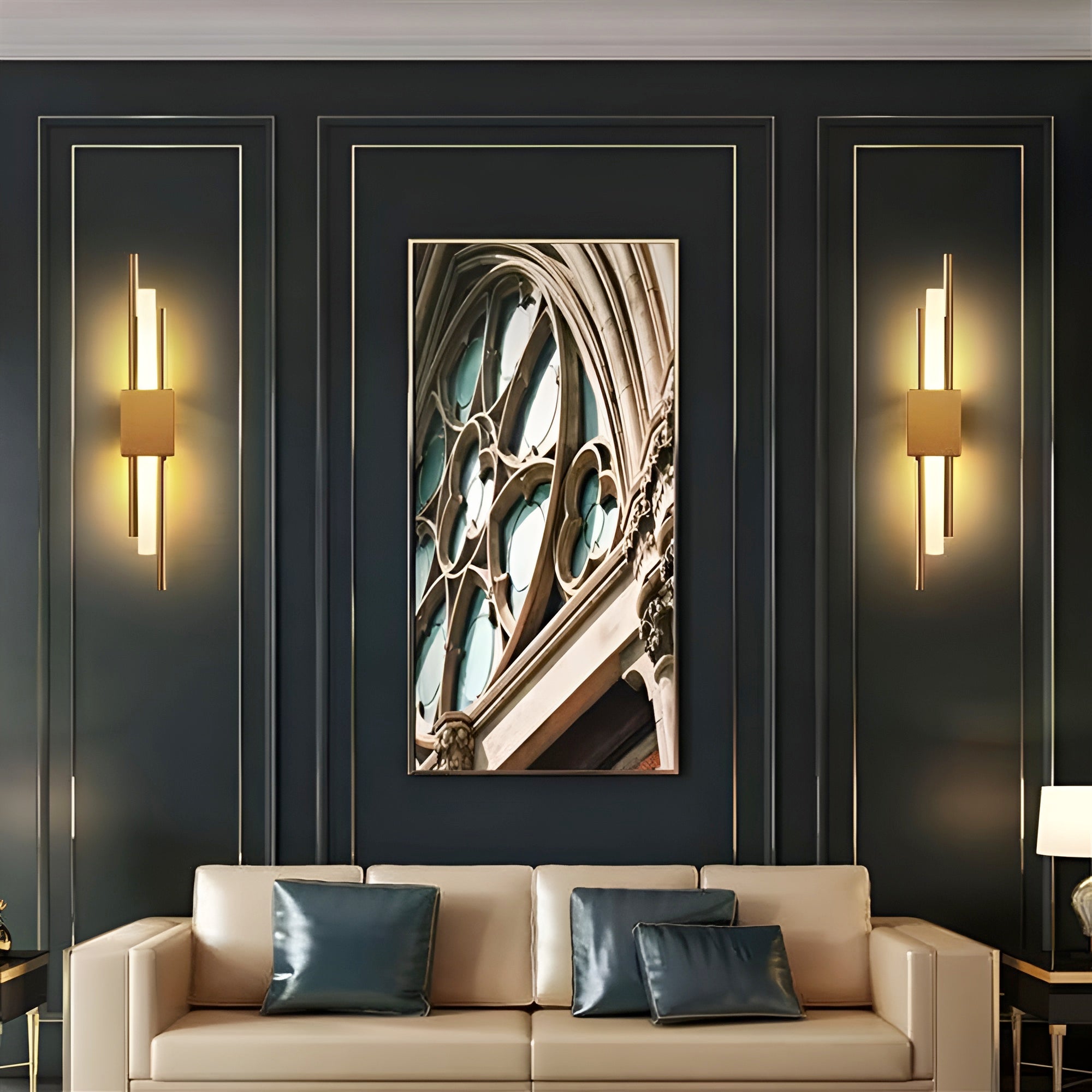 18W Modern LED Wall Sconce – Gold Auric Beam Acrylic