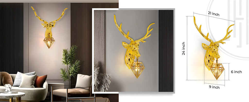 Alpha Stag Metal Wall Lamp – 12kg