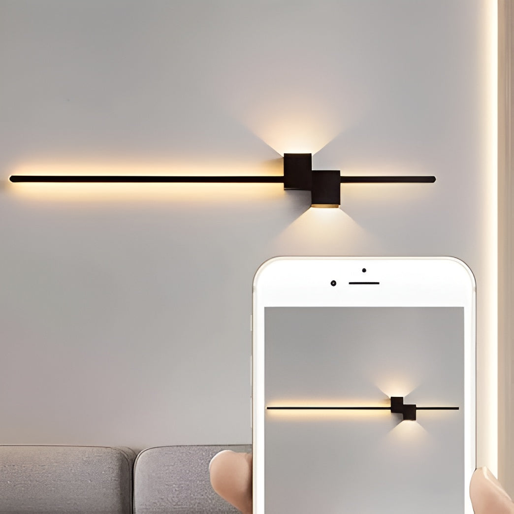 Black Linear LED Wall Light – 600mm, 3-Color