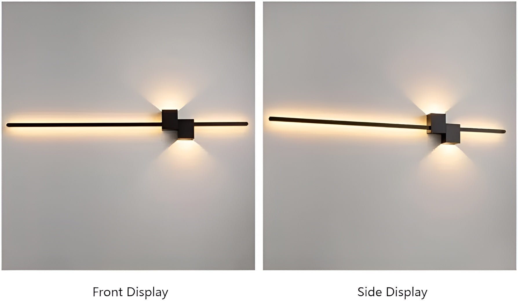 Black Linear LED Wall Light – 600mm, 3-Color