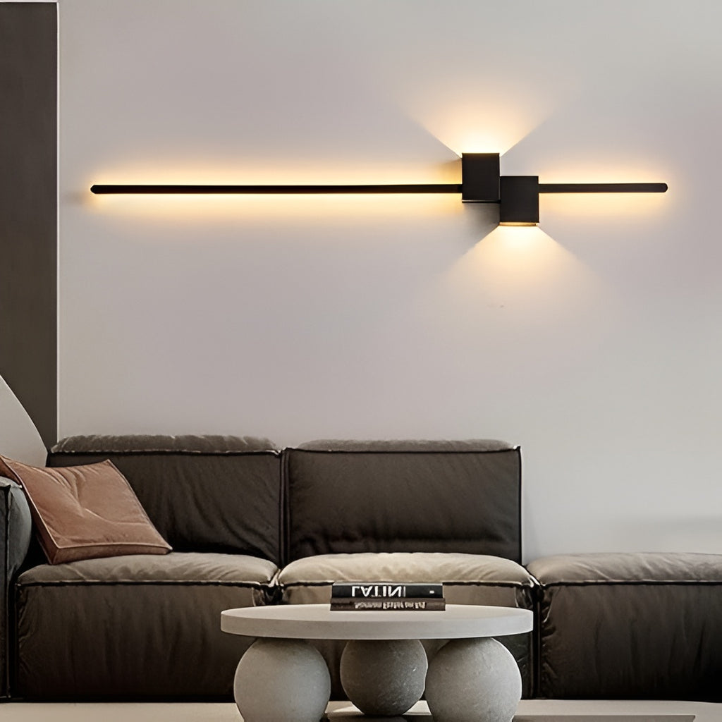 Black Linear LED Wall Light – 600mm, 3-Color