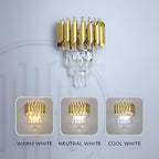 K9 Crystal Golden Mamba Wall Light – 3-Color LED
