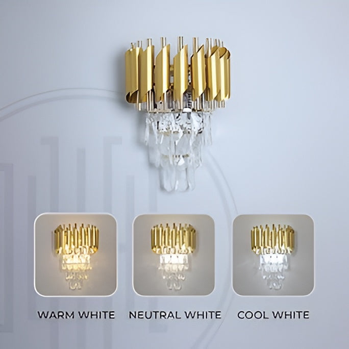 K9 Crystal Golden Mamba Wall Light – 3-Color LED