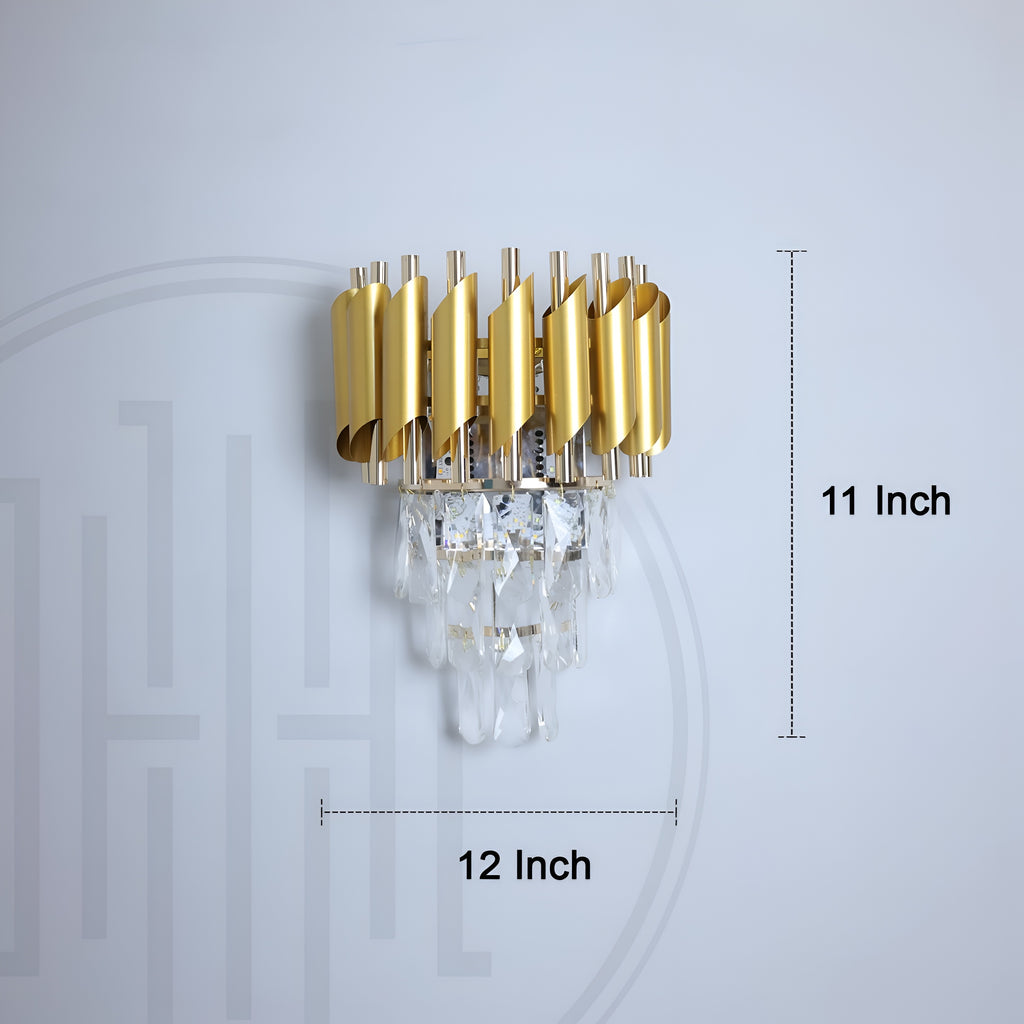 K9 Crystal Golden Mamba Wall Light – 3-Color LED