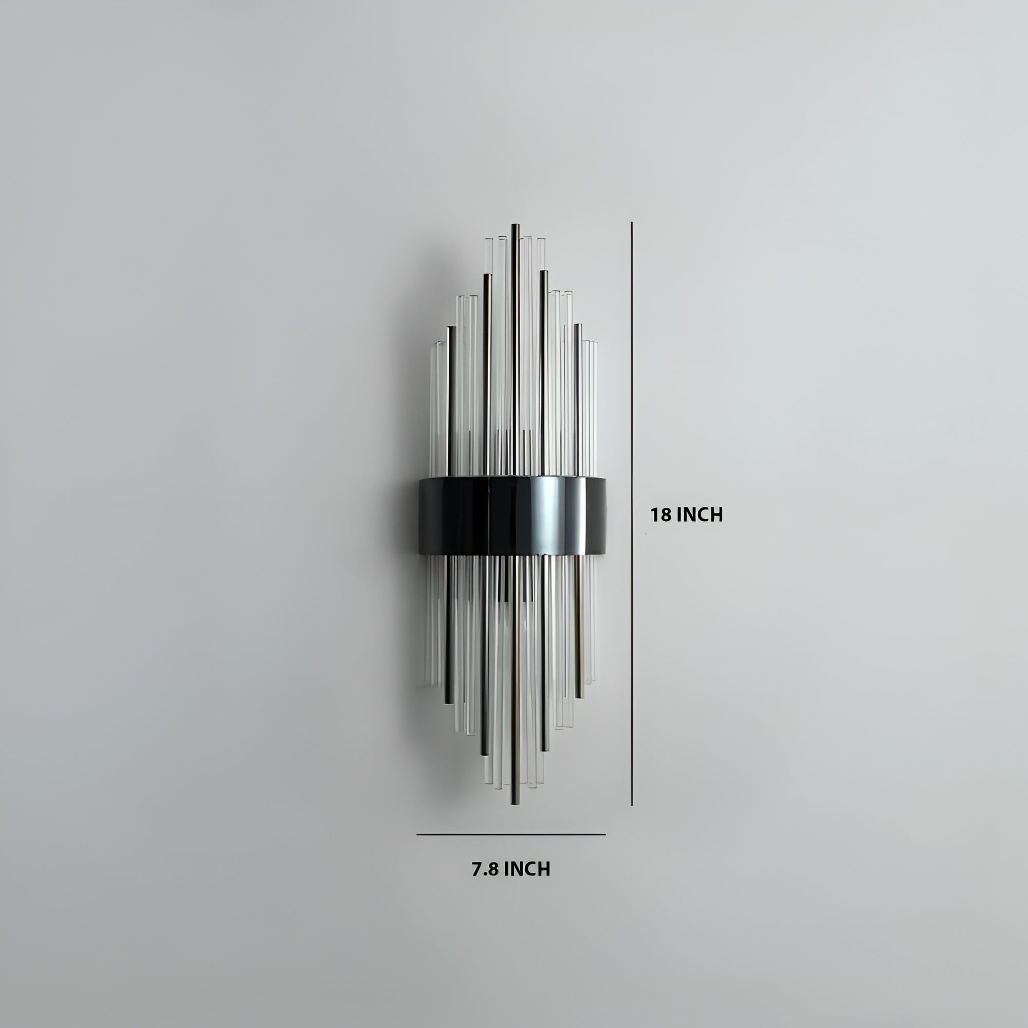 Vintage Asgard Glass Wall Sconce – Black Frame, 3000K