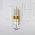 Vintage Asgard Glass Wall Sconce – Golden Frame, 3000K