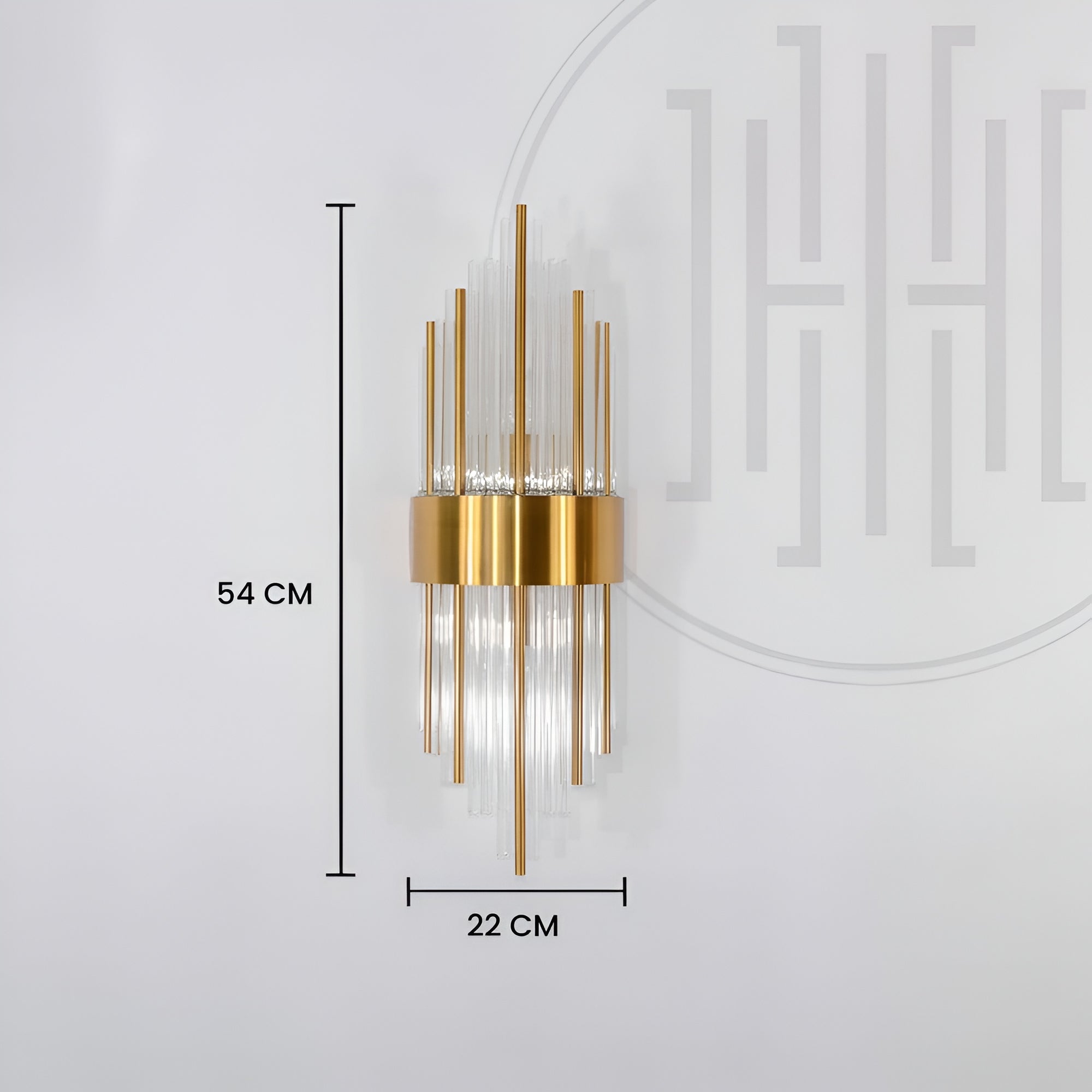 Vintage Asgard Glass Wall Sconce – Golden Frame, 3000K