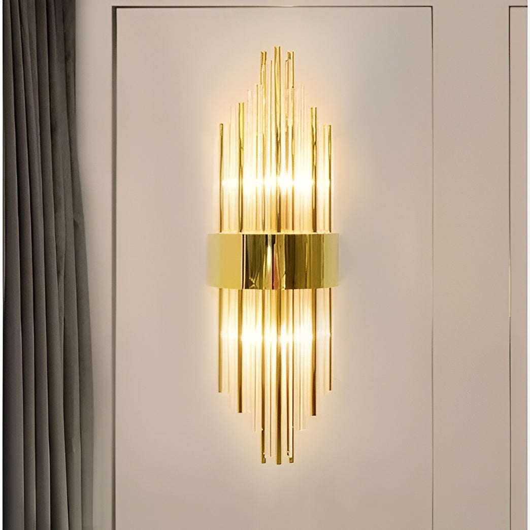 Vintage Asgard Glass Wall Sconce – Golden Frame, 3000K