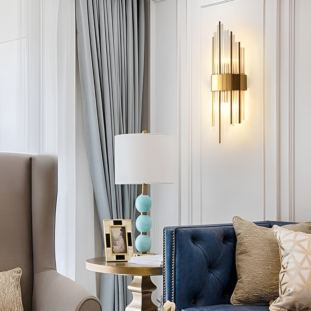 Vintage Asgard Glass Wall Sconce – Golden Frame, 3000K