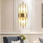 Vintage Asgard Glass Wall Sconce – Golden Frame, 3000K