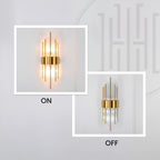 Vintage Asgard Glass Wall Sconce – Golden Frame, 3000K