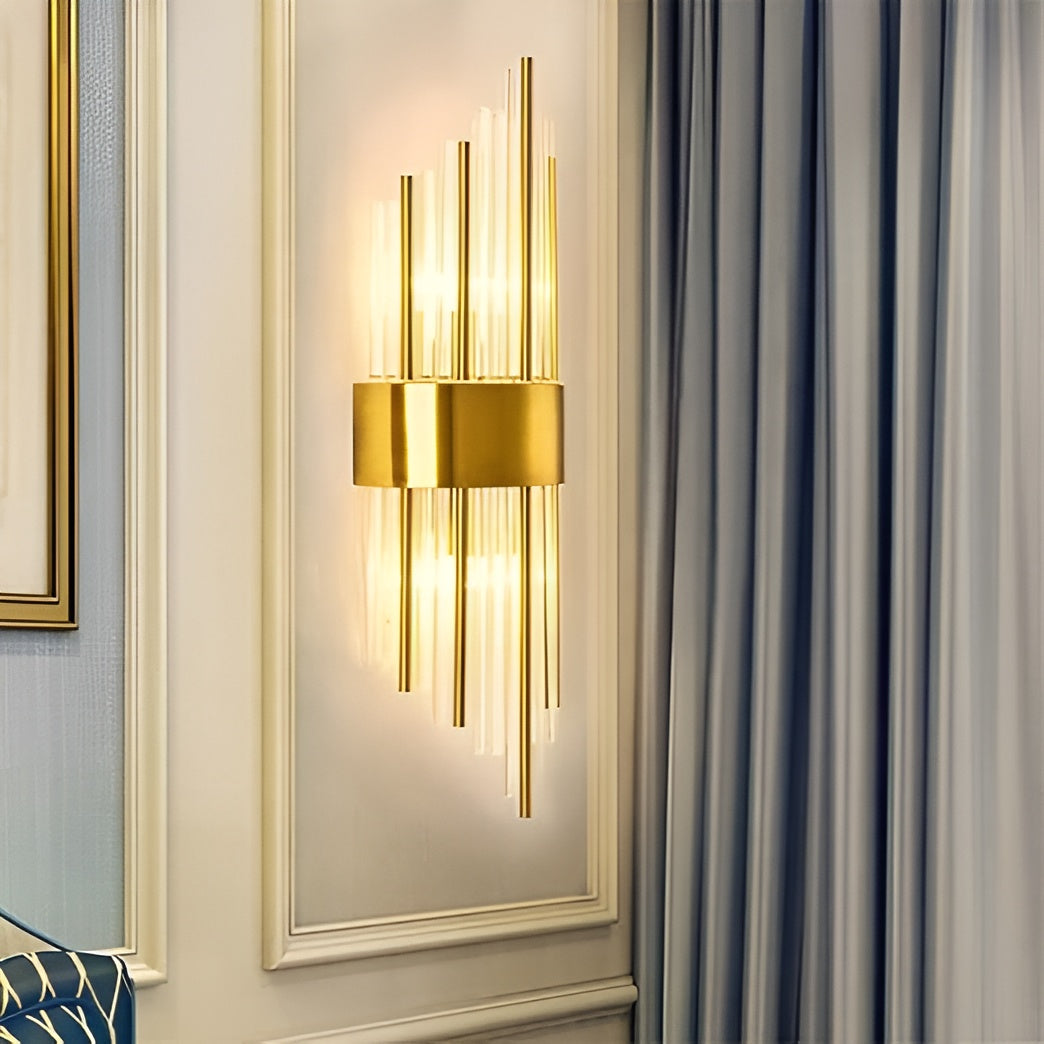 Vintage Asgard Glass Wall Sconce – Golden Frame, 3000K