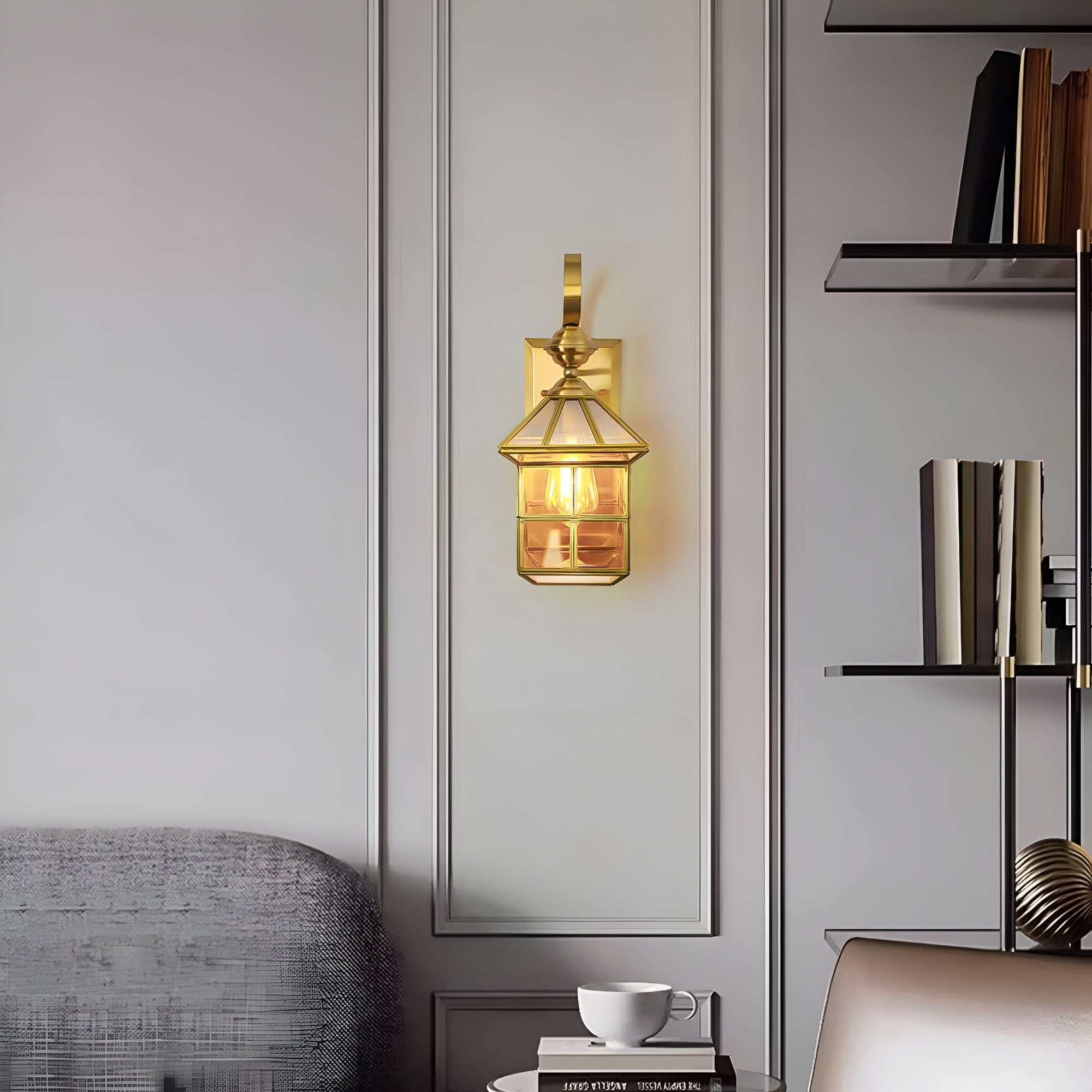 Classy Square Copper Cage Wall Lamp – Decorative Light