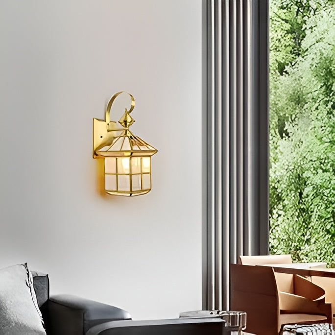 Classy Square Copper Cage Wall Lamp – Decorative Light