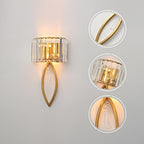 Golden Crystal Bloom Wall Light – Metal Frame