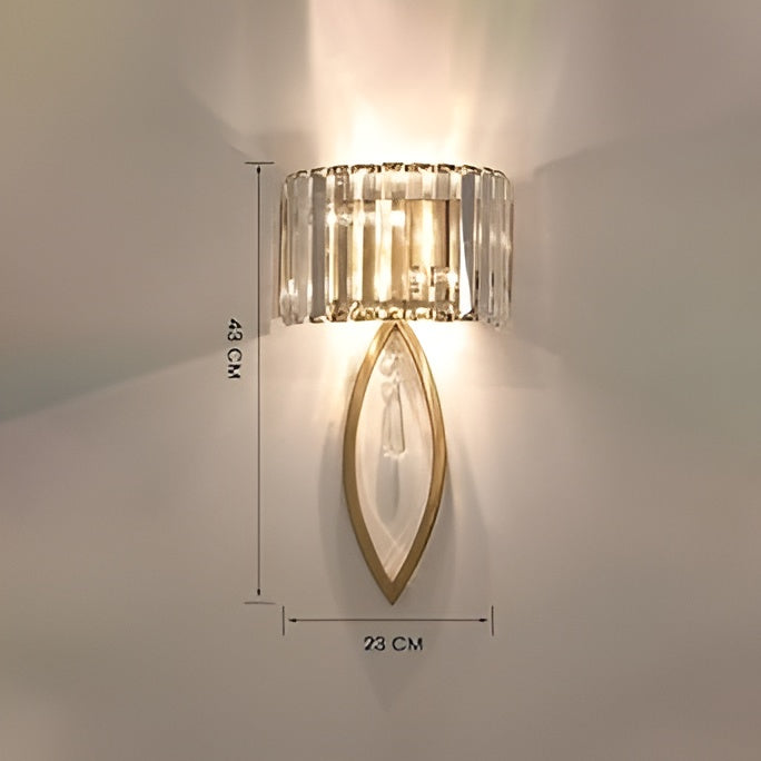 Golden Crystal Bloom Wall Light – Metal Frame
