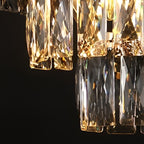 500mm Modern Square Crystal Chandelier – Black & Gold Finish