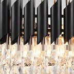 500mm Modern Square Crystal Chandelier – Black & Gold Finish