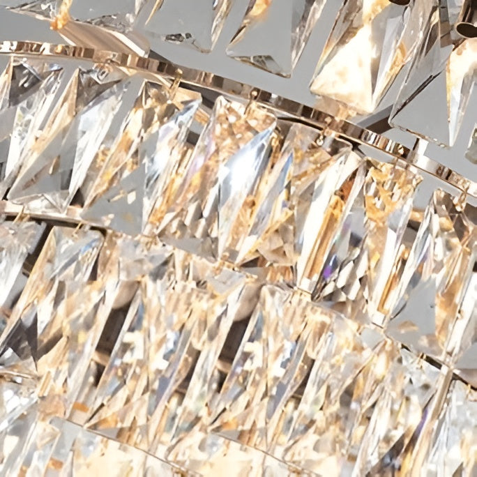 500mm Modern Square Crystal Chandelier – Black & Gold Finish