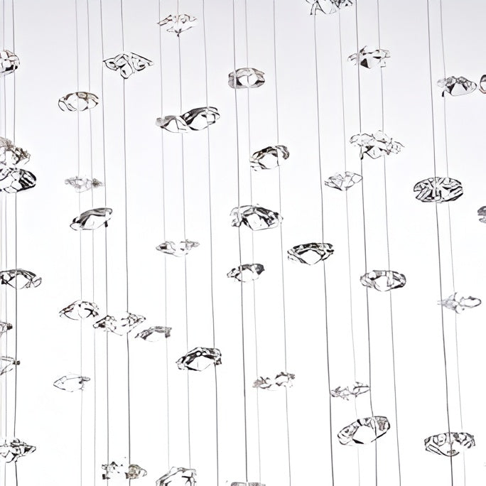 8-Light Rectangular Crystal Chandelier – 12–24 Inch