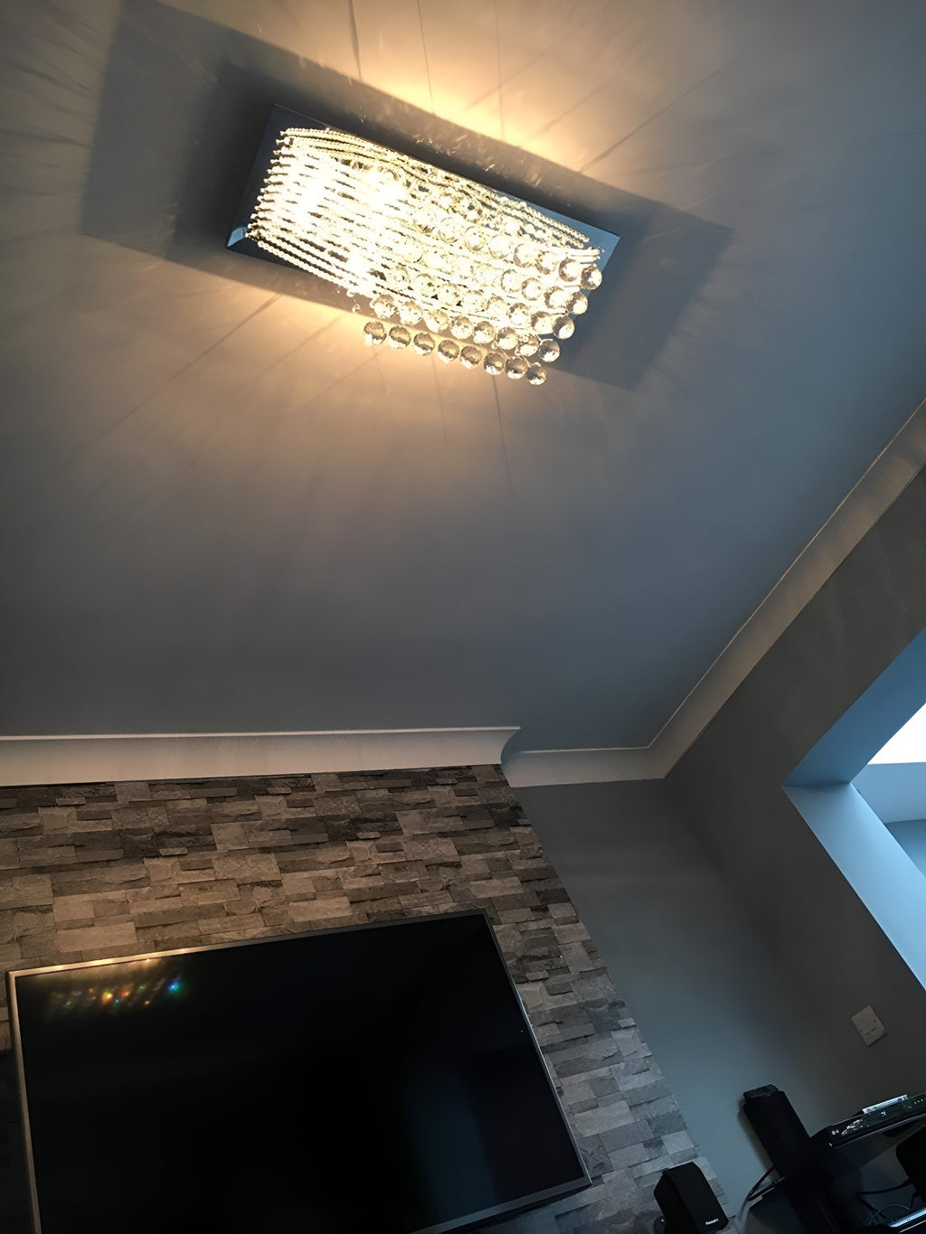 8-Light Rectangular Crystal Chandelier – 12–24 Inch