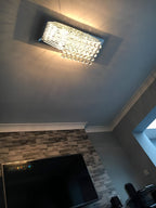 8-Light Rectangular Crystal Chandelier – 12–24 Inch