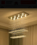 10x22 Inch Rectangular Crystal Glass Chandelier – SS Frame