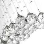 10×22 Inch Rectangular Crystal Glass Chandelier – SS Frame (D1)