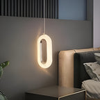 Oval Crystal LED Pendant Light – Gold, 3-Color, Height Adjustable