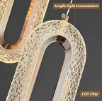 Oval Crystal LED Pendant Light – Gold, 3-Color, Height Adjustable