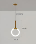 Modern Gold Ring LED Pendant – 3-in-1 Color, 1 Pack
