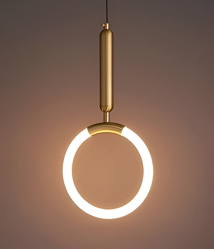 Modern Gold Ring LED Pendant – 3-in-1 Color, 1 Pack