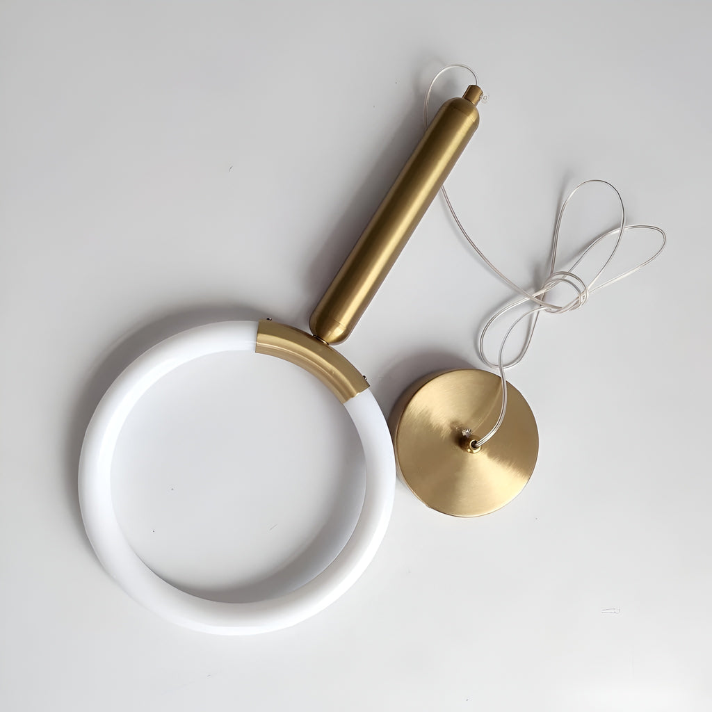 Modern Gold Ring LED Pendant – 3-in-1 Color, 1 Pack