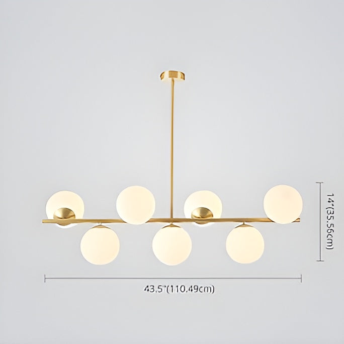 7-Light Glass Globe Sputnik Chandelier – Modern Gold