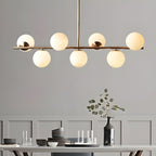 7-Light Glass Globe Sputnik Chandelier – Modern Gold