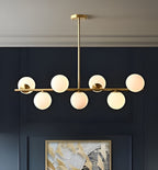 7-Light Glass Globe Sputnik Chandelier – Modern Gold