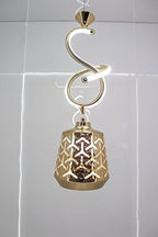 Modern Gold Spiral LED Pendant Light – Adjustable Height