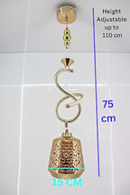 Modern Gold Spiral LED Pendant Light – Adjustable Height