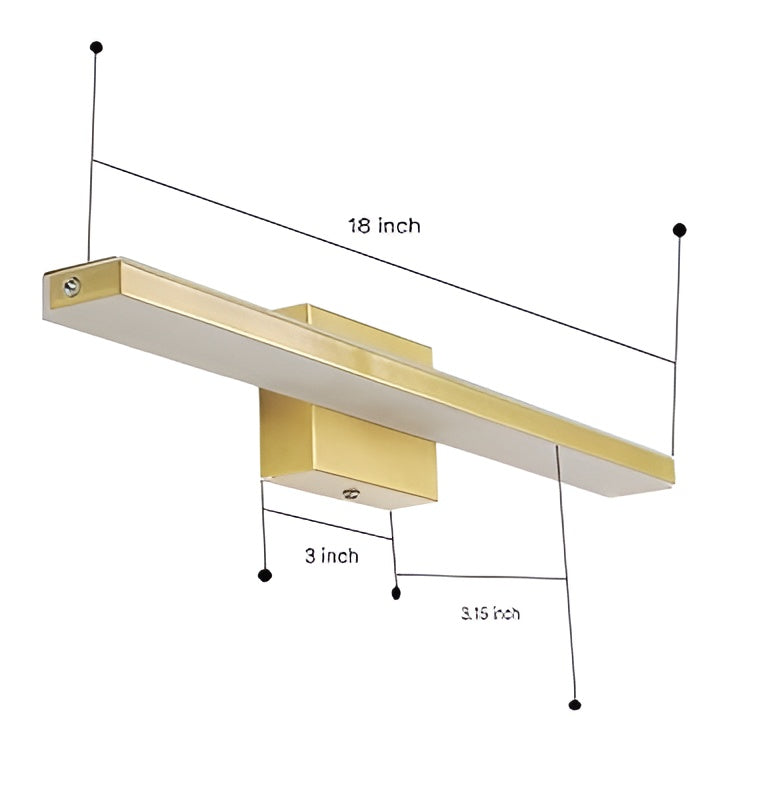 18-Inch 15W Bathroom Vanity Light – Modern Black Wall Fixture